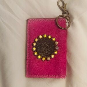 Pink and Brown Keychain Card Holder